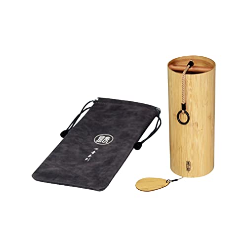 Hongjingda Carillón de Viento de manivela | Campanas de Viento de acordes de bambú | Carillones de Madera de Las Campanas del Cilindro, decoración Retra Impermeable de la meditación para la Ventana Cover