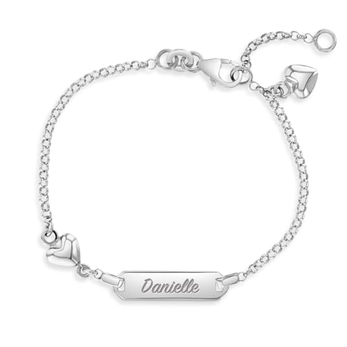In Season Jewelry SS-02-00073 925 Sterling Silver Adjustable Heart Tag Id Bracelet cover