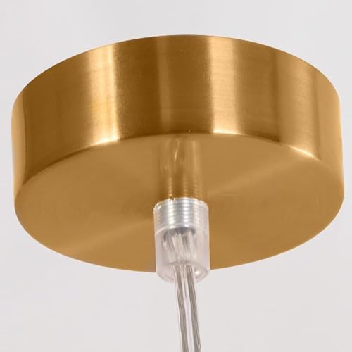 Lámpara Colgante de Vidrio Nórdico de Lujo Minimalista y Acabado Anular de Oro Pulido 6