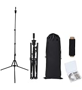 obeoby Adjustable Wig Stand Tripod, Mannequin Head Stand for Cosmetology Hairdressing Foldable Wi...