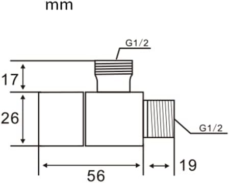 Miniatura 5 de HONGBEC Válvula de parada angular moderna de latón macizo con cierre de cuarto de vuelta, ducha de baño de agua, válvula de cierre para rociador de