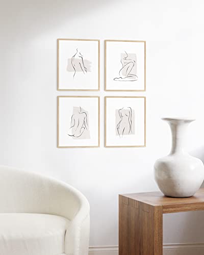 RipGrip Line Art Wall Decor – Set of 4 Minimalist Line Drawing Prints, Modern Art Prints, Minimalist Wall Art (Unframed, 8x10) - Image 5