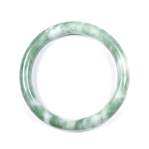 Bracelet jonc en jade vert veritable pour femme resistant et confortable 64mm