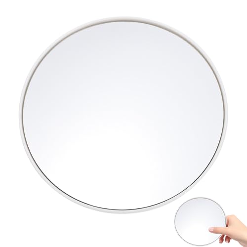 HAKIDZEL Espejo de Maquillaje Ventosa Potente para Baño Aumento 10x Diseño y Material Acrílico Adecuado para Viajeros y Uso en