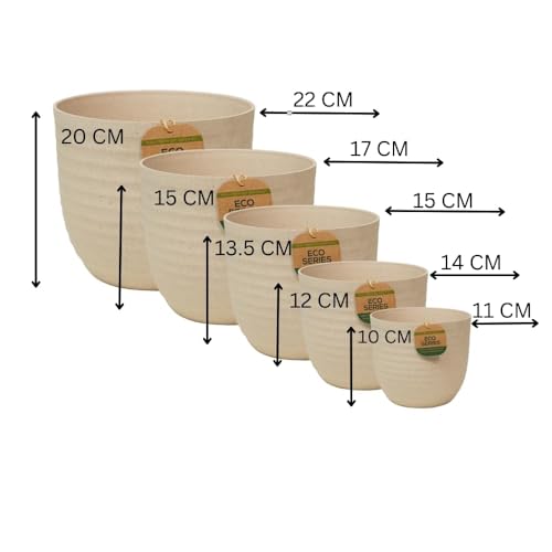 Image of Verona Eco Series-5.5 Inch Eco-Friendly Natural Fiber Small Planters: Decorative Round Plant Pots Set of 2 for Indoor Home Living, Bedroom, Office, and Tabletop Decor (Brown)