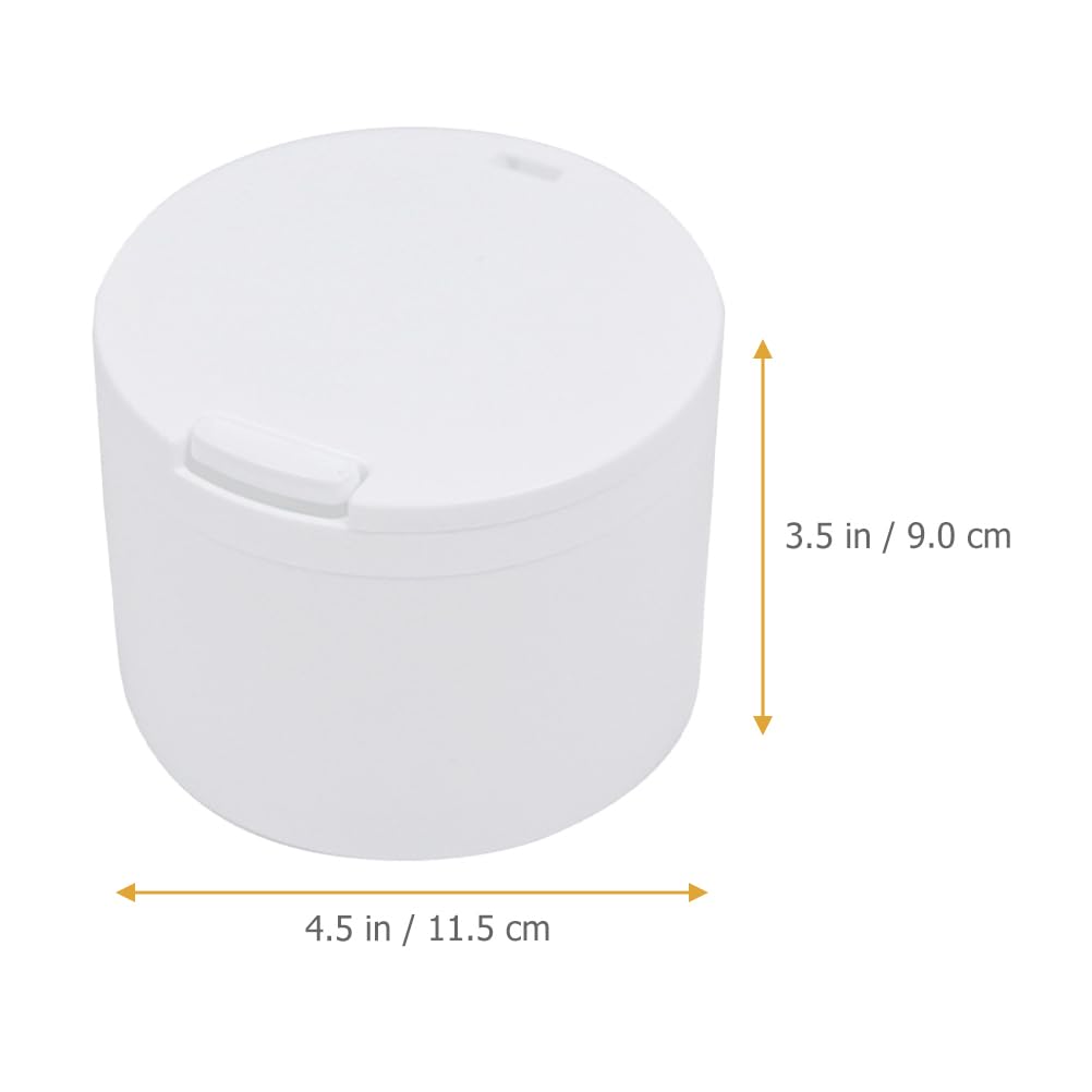 minkissy 3pcs Clamshell Cotton Swab Storage Box ?PP ?Cotton Swab Holder Cotton Round Dispenser Cotton Swab Containers for Bathroom Home Storage (White)