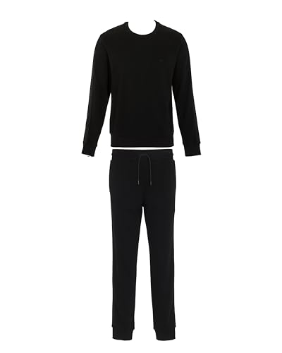 Emporio Armani Survêtement basique en tissu éponge pour homme Noir L, Noir, L