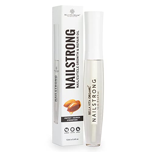 Bella Vita Organic Nail Strong Oil for Cuticle Care, Nail Growth & Strength With Goodness of Almond Oil – Soft, Smooth, & Strong Lustrous Nails, 12 ml