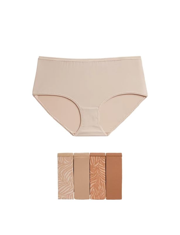 Womens Polyester Blend Printed High Rise High Leg Knicker (Pack of 5)