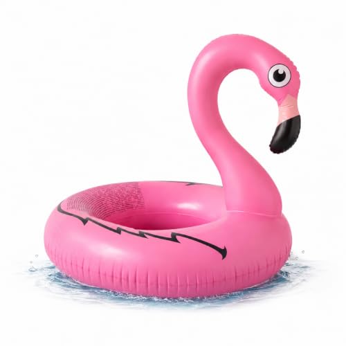 Aufblasbar Flamingo Schwimmring pink Schwimmreifen Pool & Wasser für Erwachsene & Kinder (Flamingo)