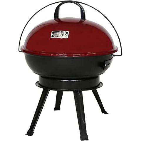 Expert Grill Red Kettle BBQ Barbecue Portable Round Grill Outdoor Charcoal Patio Garden Camping Barbeque With Lid Cover