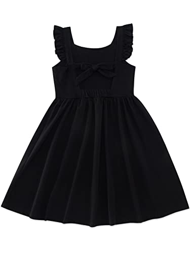 Little Girls Tie Back Dress Kids Vintage Sundress Casual Sleeveless Dresses 3-7 Years