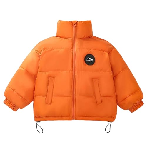 ダウンジャケット キッズ 男の子 女の子 保温 防寒 防風 ダウンコート アウトドア 暖かい 中綿ジャケット ベビー 冬 アウター 赤ちゃん 上着 子ども あったか 防寒着 小学生 通学 旅行 お出かけ 厚手 冬服(オレンジ,130)