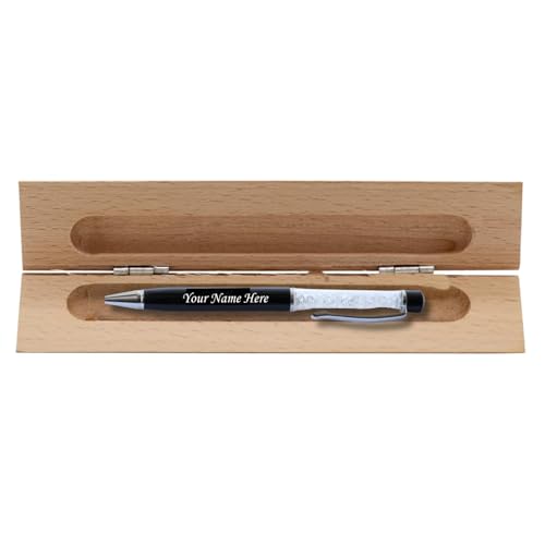 Image of Personalized Pen with Name Engraved I Metal Classy Customized Roller Ball Pens I Comfortable to Hold & Write I Gift for Men & Women Birthday Corporate Gifting (Crsystal Pen)