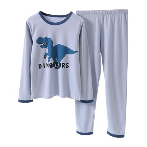 YANWANG Boys Dinosaur Cotton Pajamas Set Cover