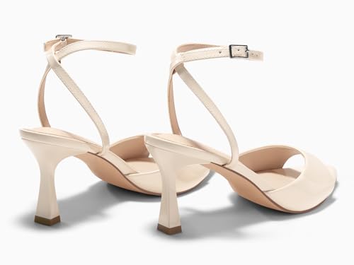 Image of Coutgo Womens Kitten Heels Sandals Pointed Open Toe Ankle Buckle Strap Summer Dress Shoes