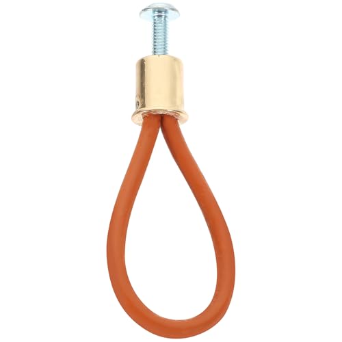 iplusmile Tirador de Cuerda de Cuero Naranja Diseño Extraíble y Cabezal Dorado, Manija Robusta para Muebles de Cocina y Armarios, Apto para Uso en Hogares y Espacios de Almacenamiento