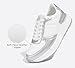 LUCKY STEP Women's Platform Fashion Sneakers Retro Neutral Classic Trainers Colorblock Casual Lace-up Stylish Tennis Chunky Walking Shoes(White/Silver,6 B(M) US)
