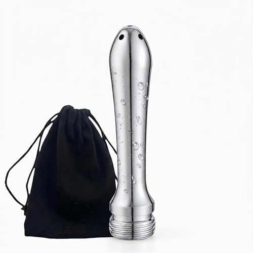 Image of 5 Holes Aluminum New Nozzle Clean Shower Head, Aluminum Cleaner Flushing Cleansing System,Shower enemas for Colon Cleanse Men and Women(with velevt Bag)