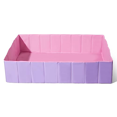 Purple Kids Ball Pit with Storage Bag for Toddlers, Gifts for Baby Girls Boys Dogs as Playpen, Fence, Rectangle Pink Portable & Foldable Ball Pool (Balls Not Included), Rectangle
