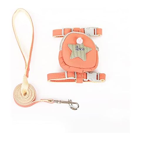 SEOUGEE Dog Rope Carrier Backpack, Cute Pet Small Snack Storage With Lead Leash, Puppy Training Walking Bag With Self Mini Poop Bag M Size, Pink Cover