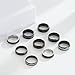 SOXEMAN 9 pieces/set of men's rings set (3 of which can be rotated to relieve anxiety and stress) cool and fashionable black atmospheric stainless steel rings, suitable for men, women and couples