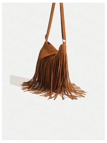SweatyRocks Women's Fringe Western Crossbody Bags Tassel Hobo Shoulder Purses2