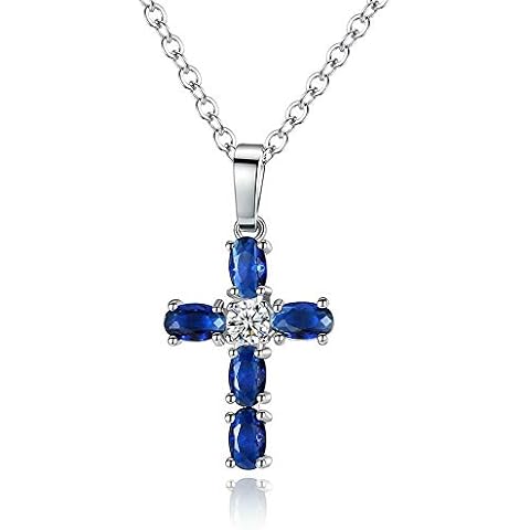 CiNily Gold Plated Cross Necklace with Opal Cover