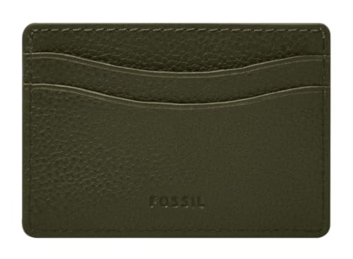 Porte-cartes Anderson Fossil en finitions soignées coloris vert kaki