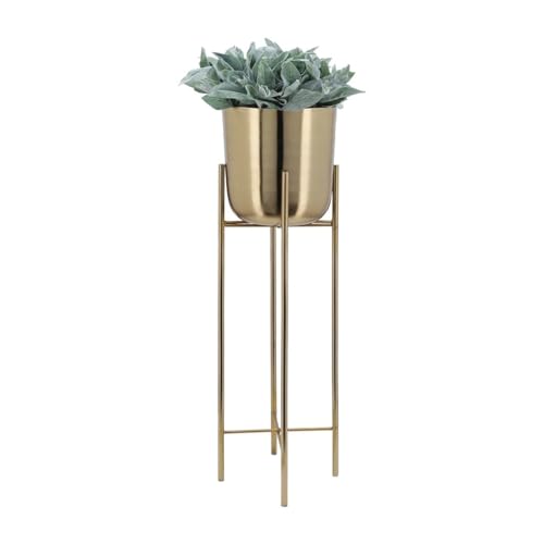 Image of Bee Creative Metal Floor Plant Pot Set of 3 Ideal for Indoor Outdoor Home Decor Round Planter with Metal Plant Stand