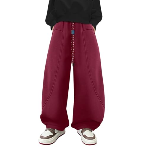 Pantalones deportivos de pierna ancha para niños cómodos de cintura alta