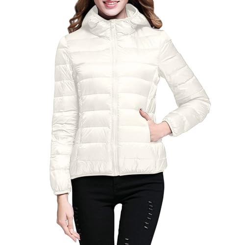 Long Sleeve Outerwear for Ladies Fall Winter Lightweight Thin Hooded Plain Puffer Jackets Hoods Outfits Women 2025