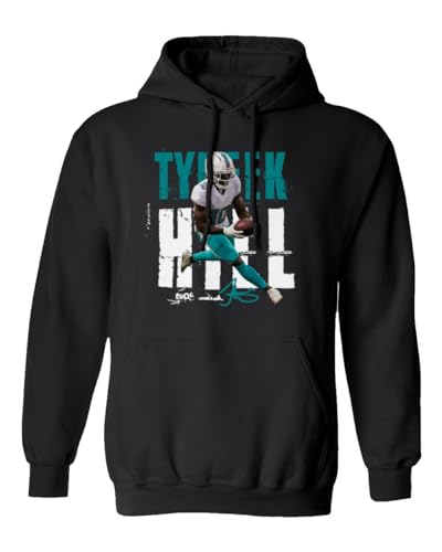 superhotapparel Football Star Player Wide Receiver Miami Hill Unisex Hooded Sweatshirt, Black, XXXL