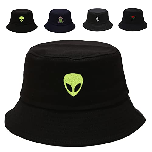 Image of Cotton Bucket Hat for Women Men Summer Travel Sun Beach Bucket Cap, Unisex Outdoor Fisherman Hat