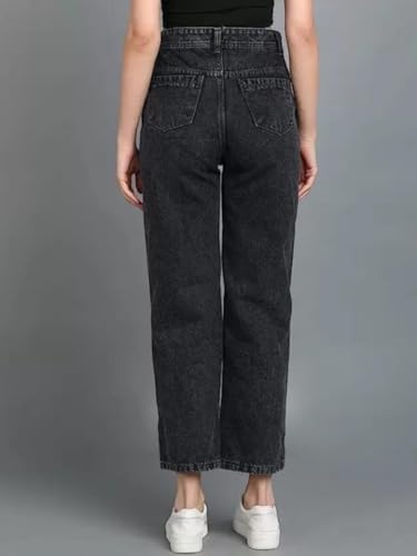 Image of Glossia Denim Baggy Jeans for Women | Stretchable High Waist Straight Fit Jeans for Women | High Rise Stretch Denim | Loose Fit Plus Size Denim (Sizes - 24 to 44) WJ11-1205-$