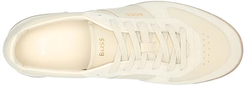 Image of BOSS Men's Soft Leather Block Logo Low Top Sneaker | Casual Shoes
