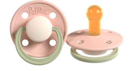 Rebael Chupete Fashion | Caucho natural/látex | Fabricado en Dinamarca | Sin BPA | Tetina en forma de cereza | Tornado Pearly Dolphin, Talla 1 (0-6 Meses)