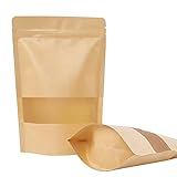 Moretoes 120pcs Kraft Stand Up Pouches 5.9×8.6 Inches, Ziplock Stand Up Bags with Matte Window,...