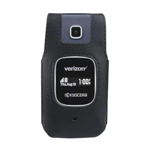BELTRON Leather Fitted Case for Kyocera Cadence 4G LTE S2720 Verizon Flip Phone - Features: Rotating Belt Clip, Screen & Keypad Protection, Secure Fit - Black