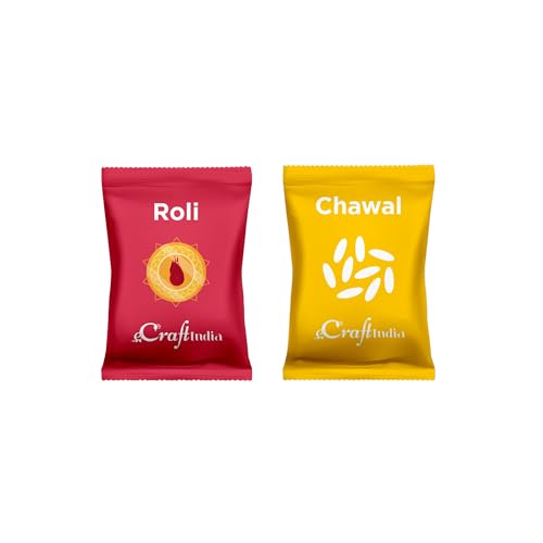 Image of eCraftIndia Multicolor Set of 3 Semi Precious Stone Designer Rakhis with Roli Chawal Pack - Rakhi for Brother
