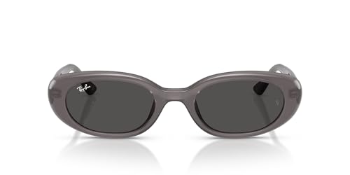 Ray-Ban RB4441D Oval Sunglasses, Transparent Dark Grey/Dark Grey, 53 mm