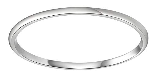 CROWNAL 1mm/2mm Thin White Tungsten Wedding Band Ring Men Women Matching Plain Dome Polished Comfort Fit Size 3 To 102