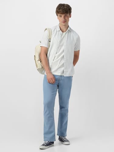 Image of Neostreak Men's Washed Bootcut Jeans Stretchable