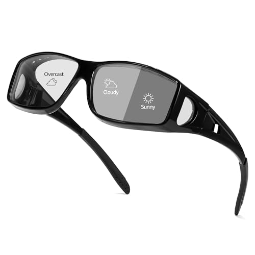 Image of LVIOE Polarized Photochromic Sunglasses Women Men, Fit Over Sun Glasses with UV Protection for Driving Traveling