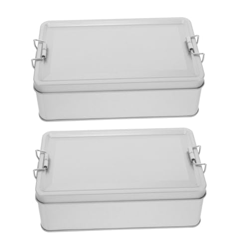 DOITOOL Vintage Tinplate Box for Cookies Birthday Party Candy Container Small Treat Storage Decorative Box