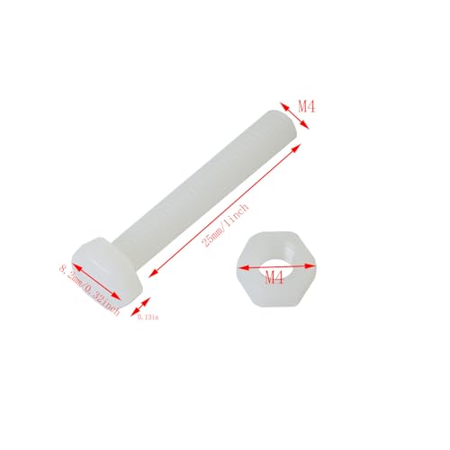 Dgbrsm 56193-WNHB-M4-25 25Pcs M4X25Mm White Nylon Hex Bolts Plastic Hex Nuts Full Thread Hex Head Screws And Nuts Set thumb #1