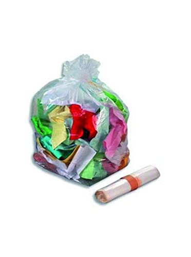 Sac Poubelle Transparent 110l | Lot de 100 Sacs (4 rouleaux de 25 Sacs) | Epaisseur 30 microns | Très Résistant | Tous Déchets et Ordures | Garantie Anti - Fuites | Recommandé Vigipirate et Industries Cover