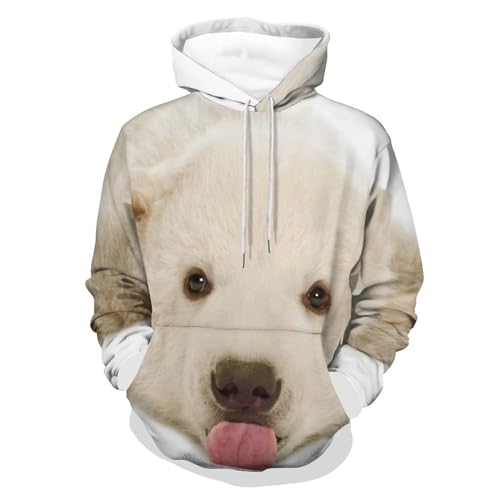 Hoody sweatshirt ours polaire pull homme femme manche longue S