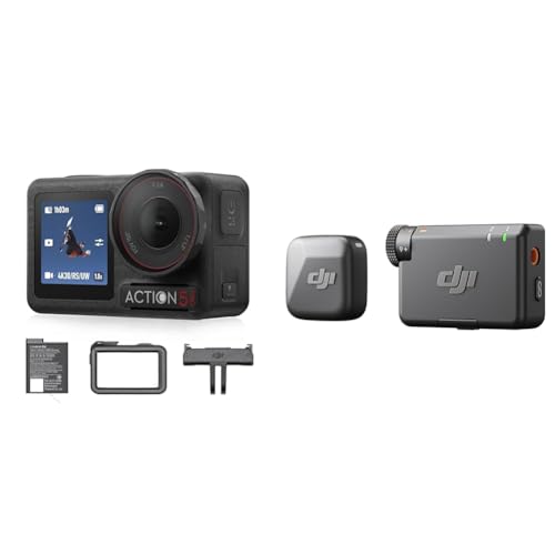 【セット買い】【Amazon限定】DJI アクションカメラ Osmo Action 5 Pro エッセンシャルコンボ 小型 1/1.3インチセンサー付き 防水 4K/120fps映像 被写体トラッキング 手ブレ補正 + Mic Mini(1 TX + 1