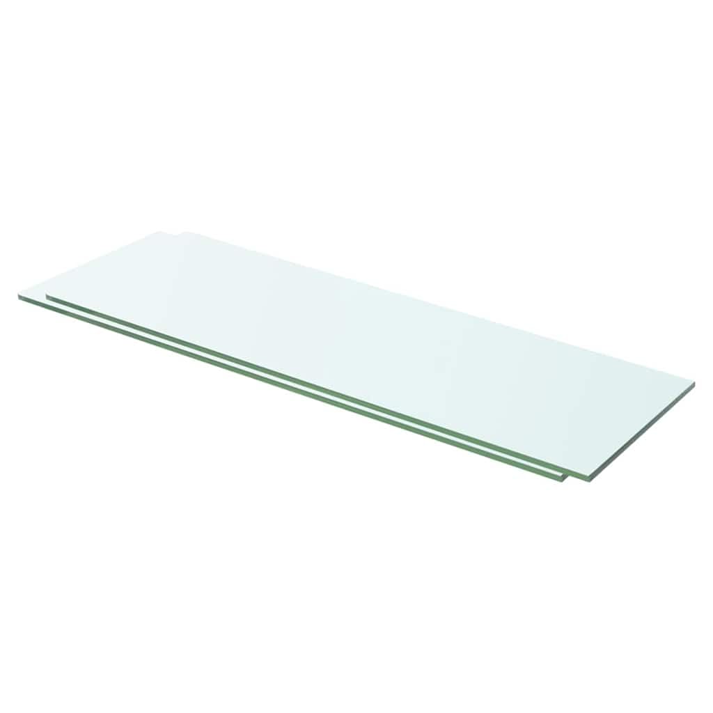 2er Set Glasregalböden Transparent 60x15cm für Lamellenwand | Stabile Glasplatten aus 8 mm Sicherheitsglas für stilvolle Präsentationen in Wohnzimmer, Küche oder Ladenbau.